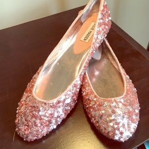 Rose Sequined Steve Madden Flats
