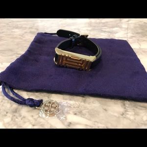 Tory Burch For Fitbit Leather Wrap Bracelet