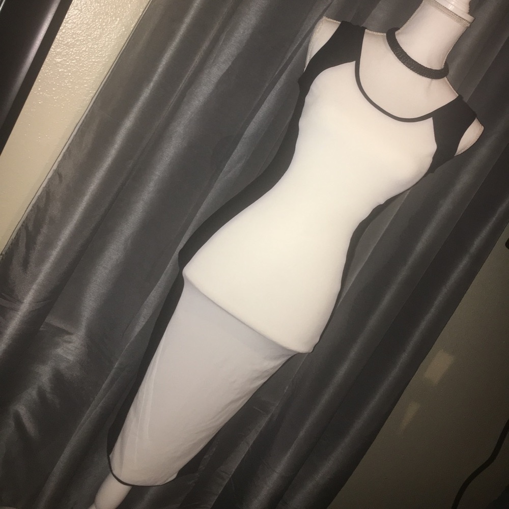 Black and white midi dress