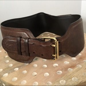 Balenciaga Brown Corset Waist Leather Belt