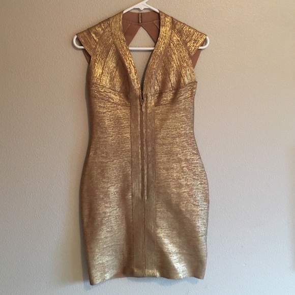 Sexy Gold Bandage Dress from Singapore