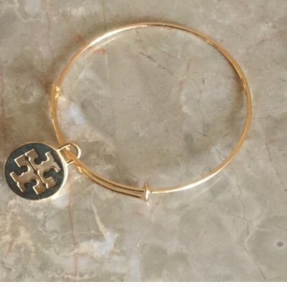 AUTHENTIC TORY BURCH CHARM ON NEW WIRE BANGLE NWOT - Picture 2 of 2