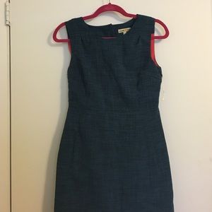 Knee length blue dress with back slits