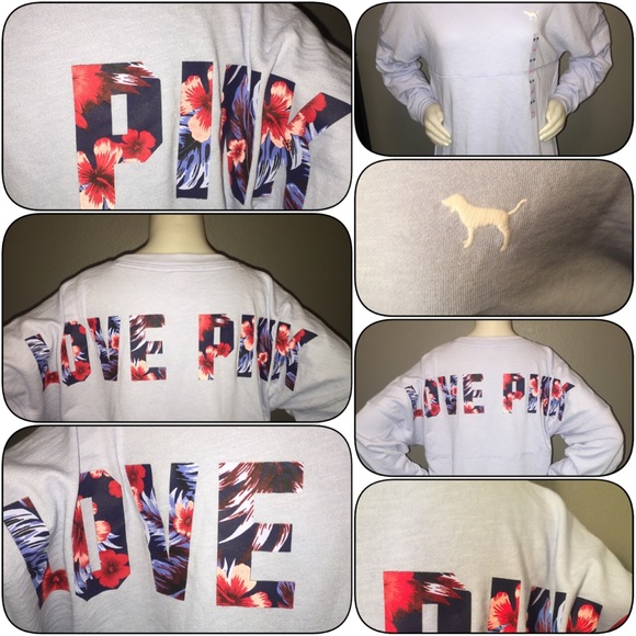 Pink Victoria Secret Varsity Crew - Picture 2 of 4