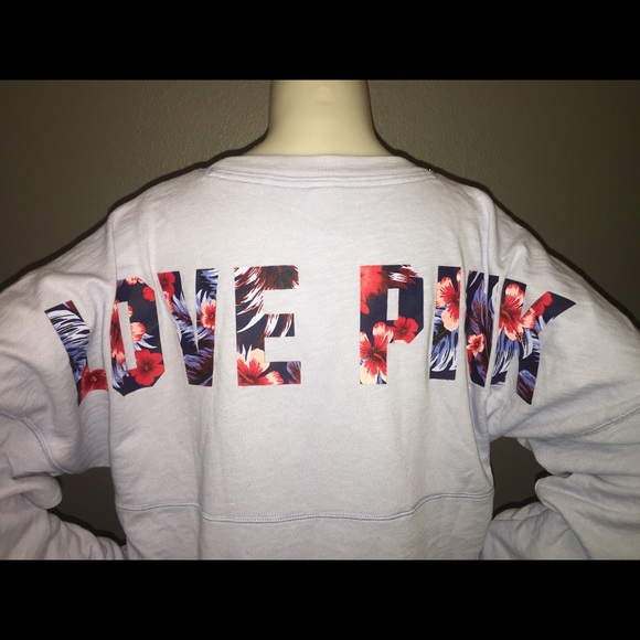 Pink Victoria Secret Varsity Crew - Picture 4 of 4