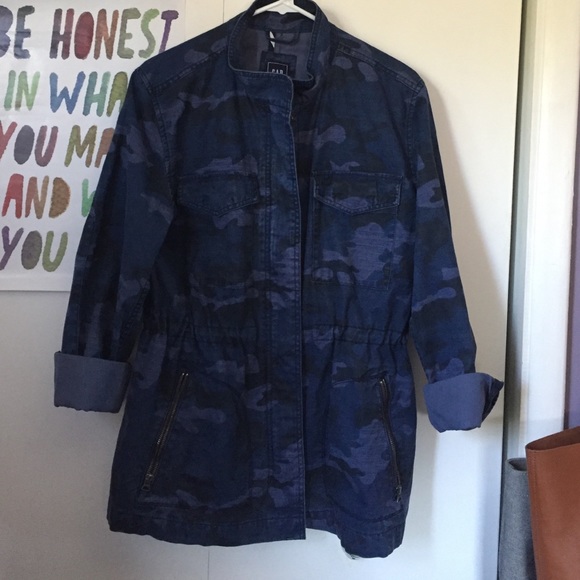 Gap Blue Camouflage Military Jacket