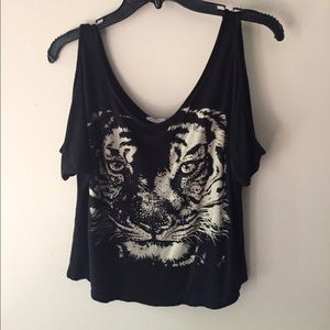 Cold Shoulder Graphic Top