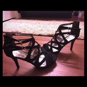 Black scrappy heels ( worn once) from Francesca's
