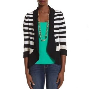 WHBM Striped Shawl Collar Coverup, size XXS