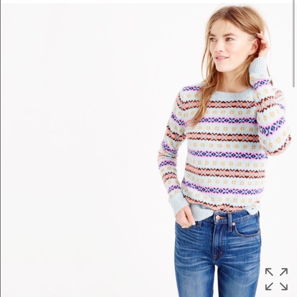 J crew fair isle crew neck sweater