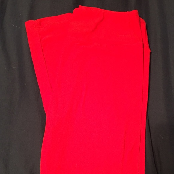 Lularoe Scarlet Red Leggings OS--GO BUCKS! 🏉