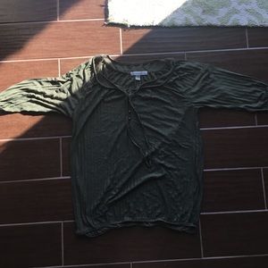 Army Green Peasant Blouse
