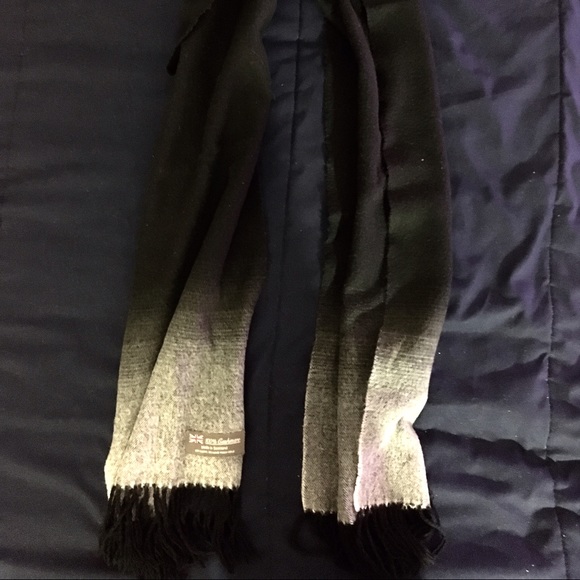Men's black & white CASHMERE SCARF
