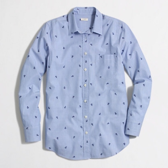 J crew factory anchor print button down