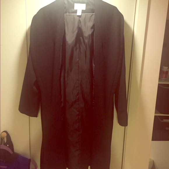 Black wool trench coat