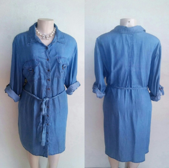 Plus Size Denim Dress - Picture 3 of 4