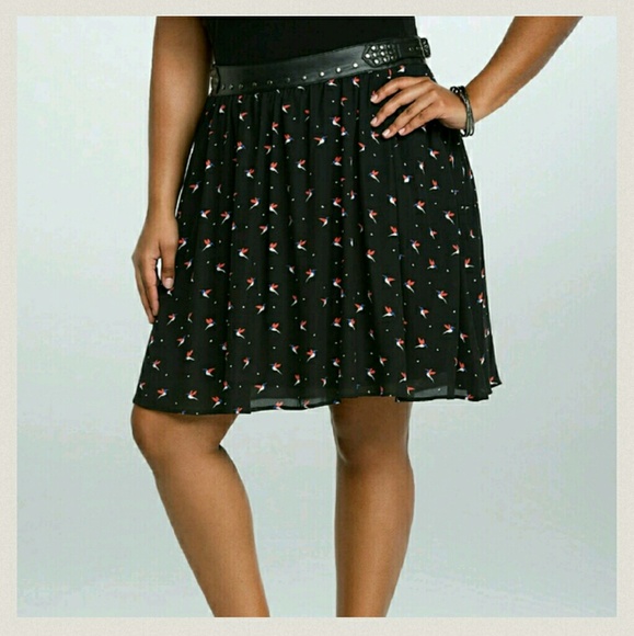rockabilly bird Skater Skirt studded plus 14 Large - Picture 2 of 6