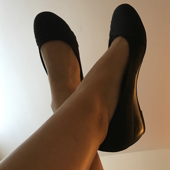 Black slip on entry shoes
