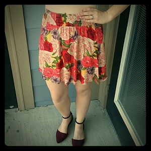 Floral Frenchi flowy mini skirt