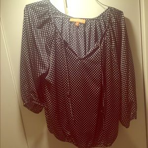 Black and white polka dot blouse