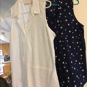 Two Faded Glory Button Up Tank Tops