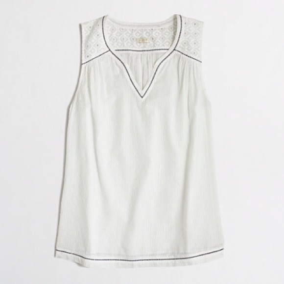 J crew factory Swiss dot embroidered top