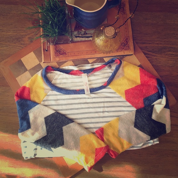 Tops - "My Story" brand 3/4 sleeve contrast top