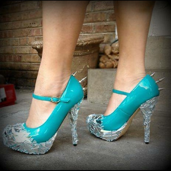 One of a kind shattered glass heels - Picture 1 of 4