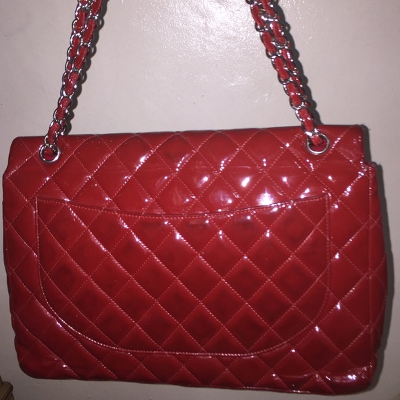 Red Patent Leather Maxi Chanel bag - Picture 2 of 4