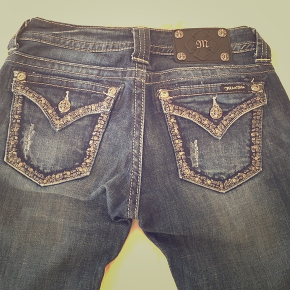 Miss Me boot leg bling pocket jeans