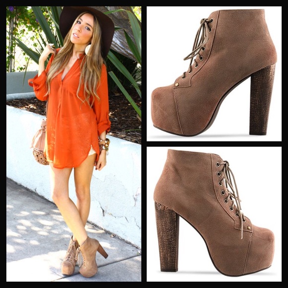 Jeffrey Campbell Shoes - Jeffrey Campbell ❤️tan suede Lita platform booties