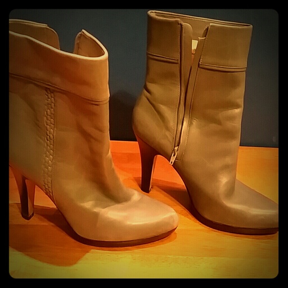 Cole Haan Grey Leather High Heel Bootie