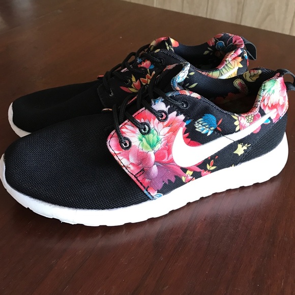 Custom Floral Nike Roshes, Great Condition
