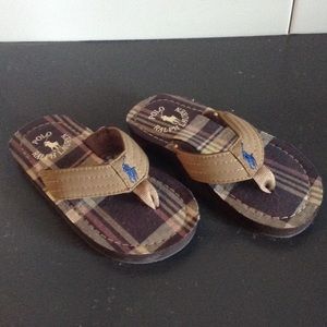 Polo Ralph Lauren Boys Plaid Flip Flops