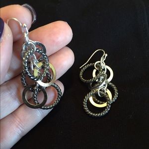 Two tone dangle earrings