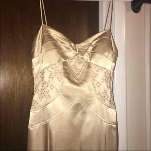 gold evening dress