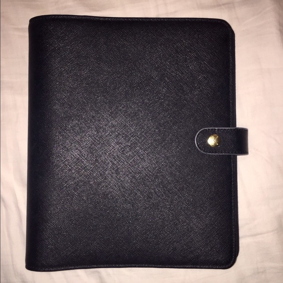 Kikki-K A5 black textured leather planner FOR SALE