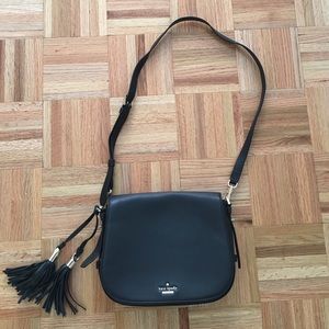 Kate spade black leather saddle bag
