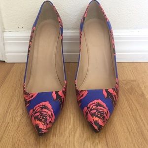Almost new J. Crew "Roxie" blue / rose stilettos