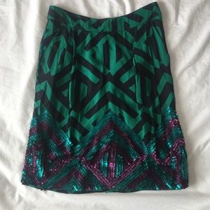 Anthropologie semi-sequined skirt