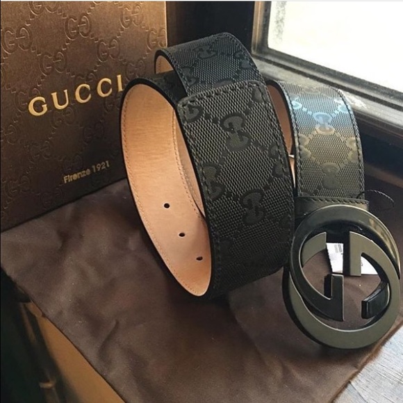Guccissima All Black Interlocking G Belt