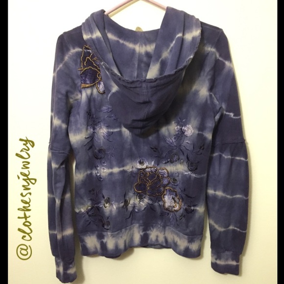 EUC-Free People Tie-Dye Zip-Up Hoodie, Small - Picture 2 of 4