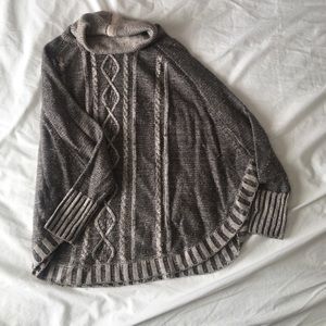 Anthropologie soft wool-knit poncho sweater