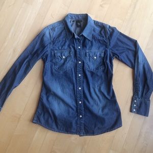 Lucky brand denim fitted shirt with western vibe