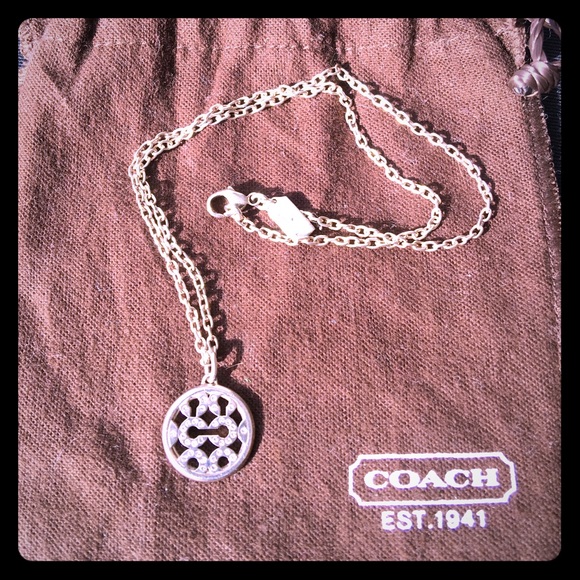 Silver coach necklace