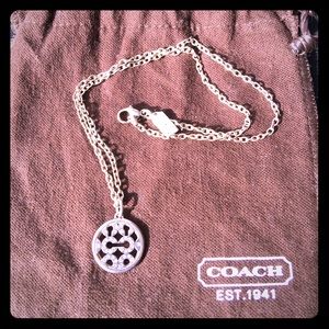Silver coach necklace