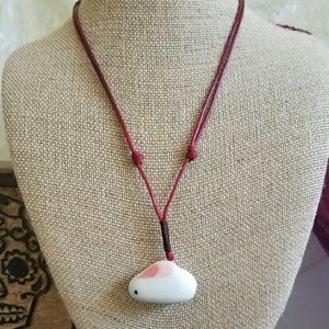 Chinese Porcelain Bunny Necklace