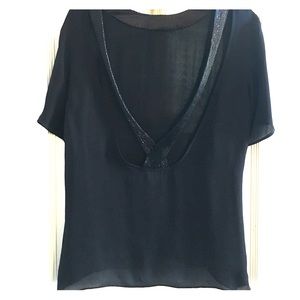 Backless Parker Top w/ draped, beaded back detail