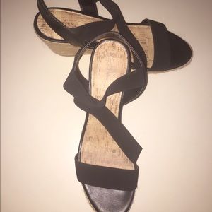 Black strappy espadrilles