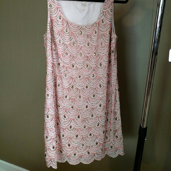 Anthropologie Moulinette Soeurs pink beaded shift